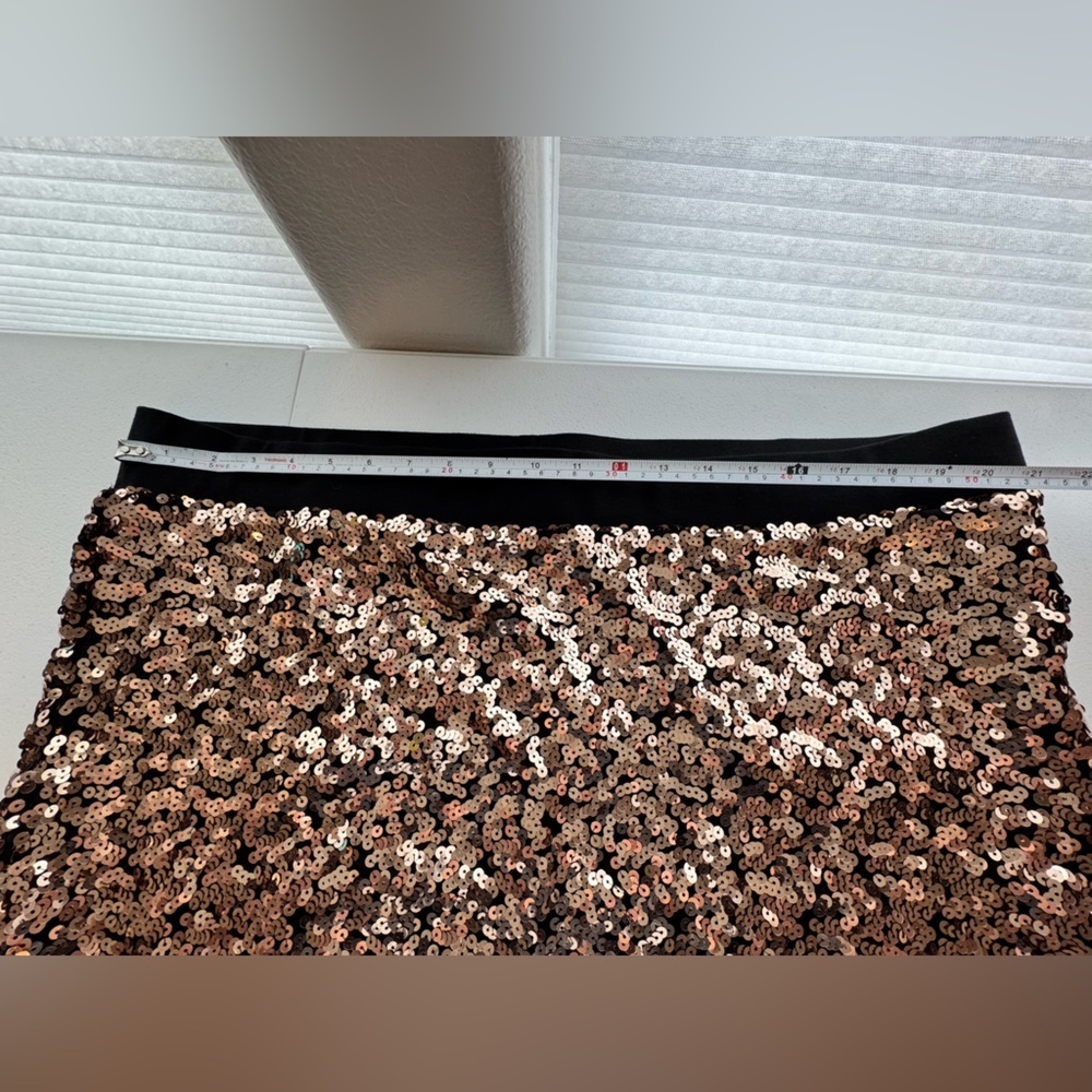 🏷️3/$30 NWT Torrid Rose Gold Sequin Pencil Skirt 3X Champagne Party Holiday Glam - Picture 3 of 6